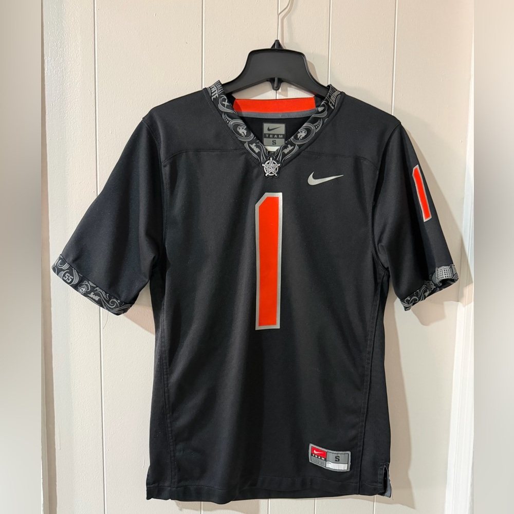 Nike Black and Orange Men's Jersey